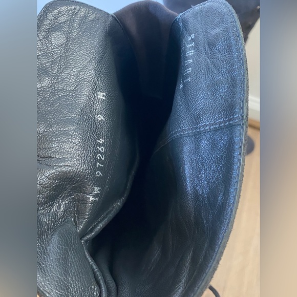 Like New! Stuart Weitzman Suede Knee High Lace Up Wedge Boots, Size 9 - Picture 16 of 16